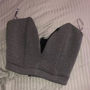 strapless lowcut crop top